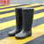 京斯坦 男士高筒雨鞋户外防滑雨靴工地套鞋PVC水靴 黑色-高筒40