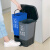 垃圾分类垃圾桶带盖大号干湿脚踏商用客厅公共场合厨房双桶 蓝色 15L.蓝.可回收物
