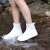 山都澳 防雨鞋套加厚耐磨底成人雨靴男女通用仿硅胶水鞋套 白色（M40-42) 