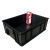 海斯迪克 HKW-71 防静电周转箱 电子元件盒物料盒黑色塑料收纳箱 3号350*265*125无盖