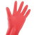 赫思迪格 加厚乳胶手套 牛筋加长橡胶手套 洗衣洗碗清洁手套红色38cm长 L码1双 JG-1697
