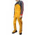牛皮焊工服 长袖围裙耐磨耐高温防火花防烫焊工防护服劳保用品 黄色高领短款80cm XL
