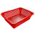 谋福（CNMF） 加厚塑料方筛长方形沥水收纳篮 拣货配货筐 2#方筛271*197*88mm（5个装）红色