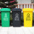 希万辉 四色垃圾分类垃圾桶大号商用户外环卫带盖公共场合大容量 灰色垃圾桶 100L