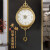 汉时（Hense）欧式轻奢黄铜挂钟客厅高档精美摆钟时钟装饰品金属石英钟表HP2009 大号贝壳盘+黄铜