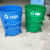 360L市政环卫挂车铁垃圾桶户外分类工业桶大号圆桶铁垃圾桶大铁桶 绿色 1.5mm厚带轮无盖