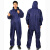 岩棉防护服工作衣透气玻璃纤维养殖防臭喷漆防尘衣分体男女同款 深蓝色 防水款 XL