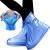 夏季雨天户外登山旅游非一次性PVC男女加厚防水防滑耐磨加强便携式防雨拉链鞋套脚套雨靴 （XXL）44-45码半透明