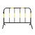 德威狮 镀锌铁马隔离栏施工道路交通防护栏  黄黑普通竖管款1m高1.5m宽 单位：个