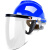 工孚 安全帽式支架面屏面罩防护冲击头戴式焊帽 单位：套 【红】安全帽+支架+灰屏 