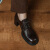 路蒙卡帝（REMCAOTI）英伦风复古百搭厚底小皮鞋2024新款系带粗高跟深口单鞋女 黑色 34