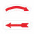 标志电机转向安全标识贴提示箭头弧形贴逆时针旋转方向标签流向左 红色箭头向左10个
