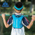 奥尼捷（AONIJIE）儿童越野跑背包跑步装备运动双肩包马拉松水袋包男女户外登山骑行 动力蓝【适龄6-12岁】 套餐二：背包+2个250ML软水壶