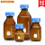 透明棕色蓝盖试剂瓶 丝口瓶螺口瓶密封瓶100 250 5001000ml玻璃瓶 无标棕色1000ml