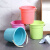 手提塑料大号水桶加厚储水用桶学生用洗澡带盖洗衣小圆桶 花纹款粉色35.5cm