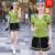 啄木鸟运动服套装夏季新款大码女装女士休闲时尚短袖短裤洋气减龄两件套 绿色 上衣+裤子 3XL建议[145-160斤]