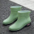 雨鞋女士短筒耐磨牛筋底户外工作雨天防水不易滑劳保胶鞋加绒 豆绿色  单鞋 38