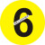 15cm大号圆形数字贴 桌号贴编号 楼层号机床号码贴纸 黄底黑字 15cm  普通贴纸   1-6