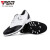 PGM新款 高尔夫球鞋男士防水鞋子布洛克男鞋运动球鞋旋钮鞋带 白黑色 44