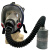 晋广源 CF02全面罩自吸过滤式防毒面具 02球形面罩黑色+配1号滤毒罐+导气管