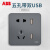 ABB 纤悦系列古典灰色开关插座面板86型照明电源插座 一开双控五孔AR211-G