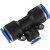 ONEVAN气动气管快速接头变径三通Y型PW直角T型PEG软管转接快插头 蓝色PEG12-10  50个装