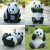 晗畅菲霓丝缘户外卡通几何大熊猫玻璃钢仿真动物雕塑园林景观小品 墨绿色 新款熊猫4
