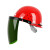 润华年定制适用烧电焊防护罩脸部头戴式安全帽面罩焊工面屏焊帽子全脸打 绿色面屏+支架+红色安全帽