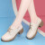 FIMINDRY牛皮单鞋女2024春季新款女鞋子深口圆头粗跟高跟鞋中跟皮鞋 1598黑色 35