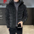 皮尔卡丹棉服冬季2023新款韩版潮流带帽加厚棉衣男潮牌亮面棉袄子外套 黑色2268# XL