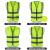 10件装反光安全背心马甲反光衣夜光环卫工人施工工地交通衣服定制 加厚多口袋(荧光黄色)(10件装)