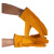 牛皮电焊手套短款防烫焊接焊工软耐用隔热耐高温劳保防护手套长 防开线-单层黄色 XL