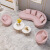 北欧简约办公室接待沙发 创意沙发卡座 服装店休息布艺沙发椅定制 双人沙发粉色绒布(1.7米)