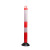 鼎红 不倒翁警示柱PE弹力柱交通安全反光防撞柱橡胶底座高1.2m白膜款