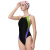 英发（YINGFA） 游泳衣女士三角连体泳衣游泳训练比赛976无胸垫 976-1黑拼绿紫 3XL