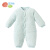 贝贝怡秋冬季婴儿连体衣加厚保暖天鹅绒哈衣棉服 淡蓝 6个月/身高66cm