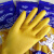 南洋牛筋乳胶手套防水放油耐酸碱橡胶手套耐磨洗衣胶皮手套 10双 黄色加长加厚 L大号男女工人用