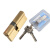 防盗门锁芯铜AB锁芯铜大门锁芯老式双面防撬铜弹子通用型 80偏=32.5+47.5 带钥匙