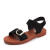 Senda/森达女凉鞋夏季新款商场同款清爽舒适平底一字带女凉鞋4DR02BL8 黑色 36
