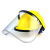 谋福8637头戴式隔热面罩有机玻璃防护面罩防冲击防飞溅 （配安全帽）