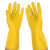 牛筋乳胶手套防水放油耐酸碱橡胶手套耐磨洗衣胶皮手套 10双 黄色加长加厚 L大号男女工人用