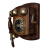 金顺迪1868 欧式挂墙仿古电话机实木古典固定电话复古无线插卡创意挂壁电话机 免提小款(接电话线)
