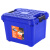 安马(Amausa)加厚型家车收纳多用途密封大容量后备箱居家收纳置物箱杂物整理箱 32升 PP环保塑料 M-400 蓝色