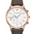 阿玛尼(Emporio Armani) 手表 时尚欧美智能表 石英男表 商务经典时装腕表 金壳棕皮带 时尚智能手表ART3002