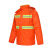 厚创 雨衣 双层透气 分体雨裤套装 男女带帽加大加厚 环卫反光雨衣 可印字 橙色 L(170)