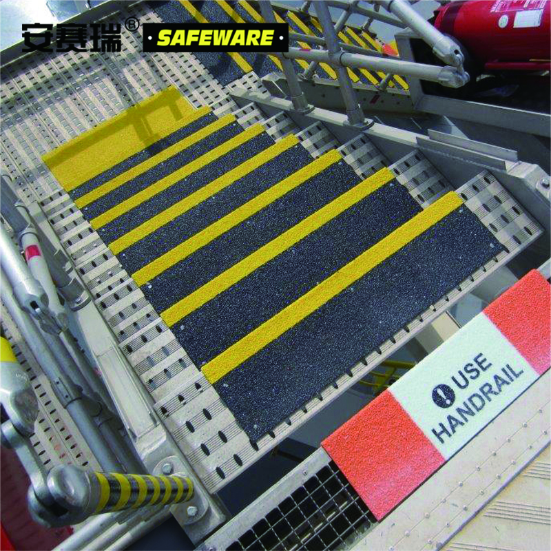 安赛瑞 楼梯防滑踏板 化工装置平台防滑板 露天台阶防滑板 609×150×25mm 12087