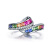 米莱珠宝 彩虹系列 红蓝宝石沙弗莱戒指 18K金镶嵌 彩色宝石 15个工作日高级定制