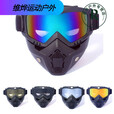 芮帕骷髅面具全脸防护幽灵面罩户外骑行防风护目镜 黑色(炫彩片)