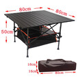 北方象户外折叠桌桌椅露营装备便携蛋卷桌铝合金车载野外餐摆摊折叠桌子 长52宽52高50 (外袋)
