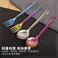 钛途（TITO TITANIUM）纯钛叉勺方柄款99.5%钛合金家用户外野营餐具厨具叉子勺子 钛勺-普通哑光表面
